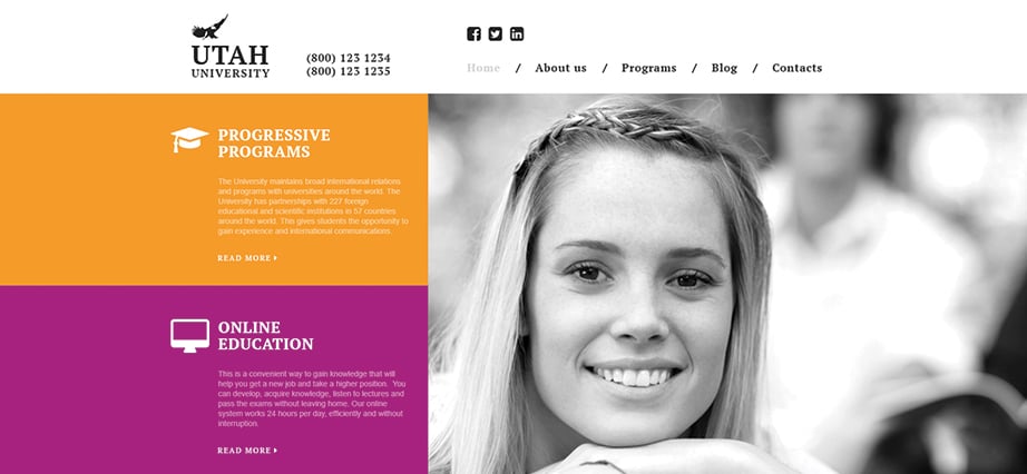 Best education website design - online university