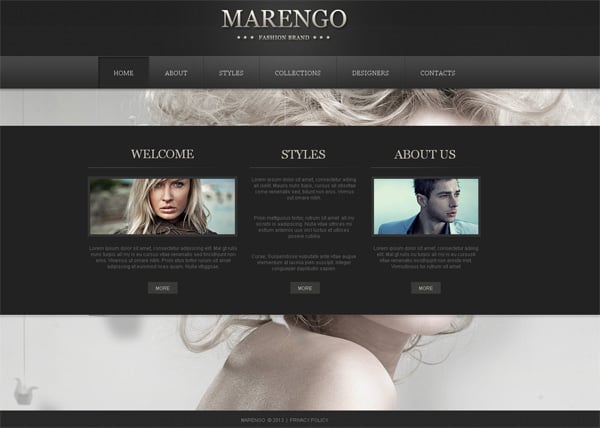 Dark Website Template for Halloween with free 30 days trial