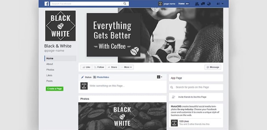 cofe shop creative facebook cover