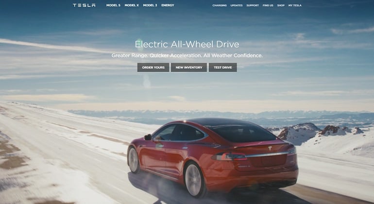 online-branding-tesla-website