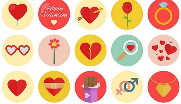 Valentines Day freebies - 40 Valentine’s Icons