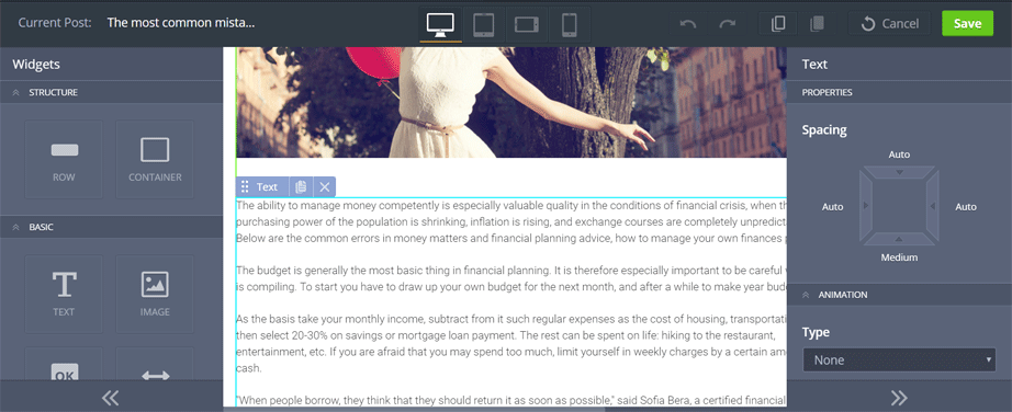 squarespace vs wordpress vs motocms post editing image